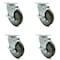 Service Caster 5 Inch Gray Polyurethane Wheel Swivel Top Plate Caster Set with Brake SCC SCC-20S514-PPUB-TLB-TP2-4 - alternate 1